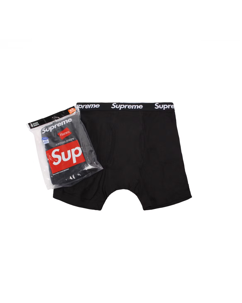 Supreme Hanes Boxer Briefs (4 Pack) "Black"