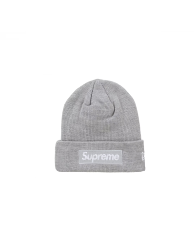 Supreme New Era Box Logo Beanie (FW24) "Heather Grey"